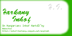 harkany inhof business card